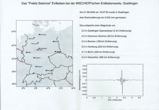 Die theoretische Auswirkung des Erdbebens, speziell für Prakla-Seismos ausgelöst. 