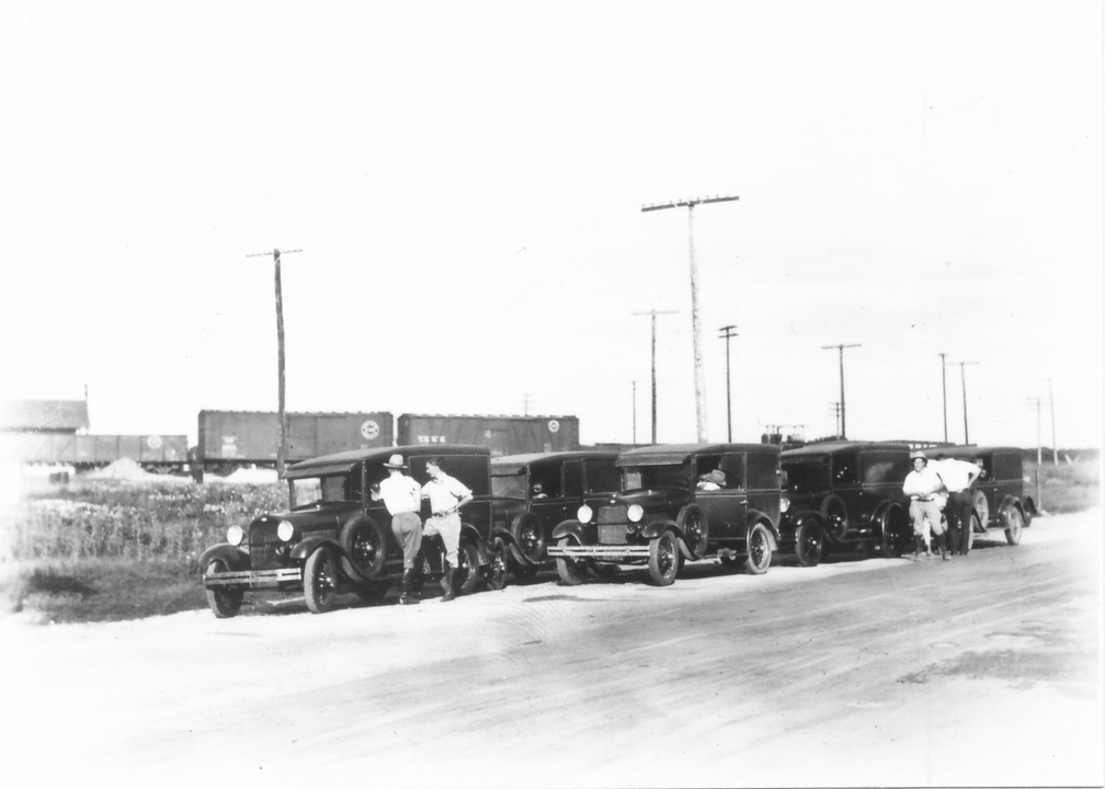 Ein neuer Trupp, der für die Marland Oil Co. arbeitete.