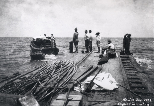 Mexiko. Flachwaser-Seismik in der Lagune von Tamiahua im Jahr 1923.
