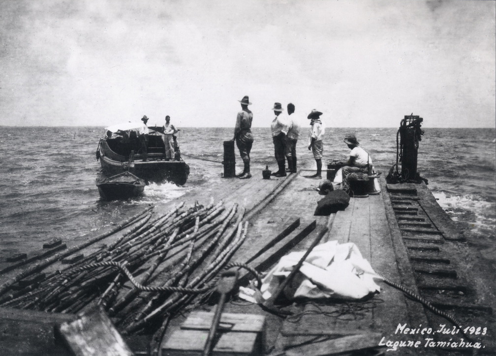 Mexiko. Flachwaser-Seismik in der Lagune von Tamiahua im Jahr 1923.