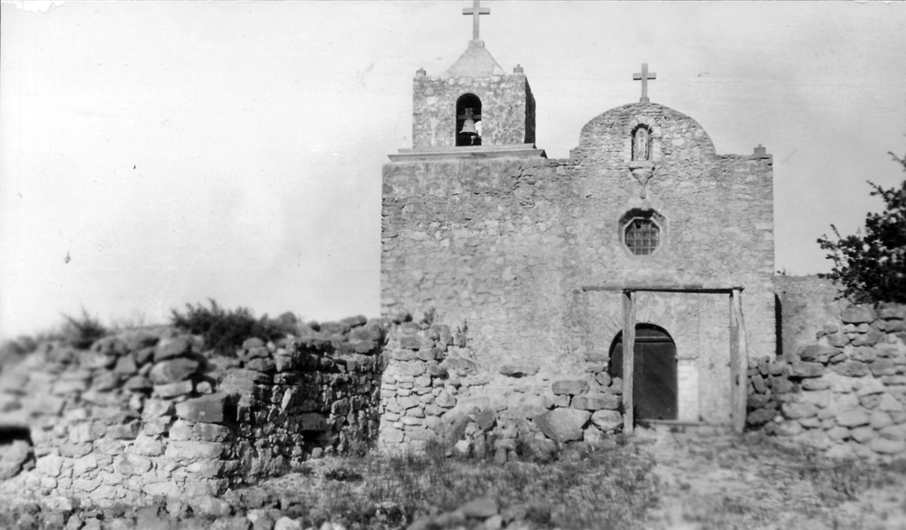 Die Presidio La Bahia Kapelle, südlich von Goliad, Texas. Sie ist bekannt durch das Goliad Masaker im Jahre 1836 wobei 342 Texanische Soldaten hingerichtet wurden.