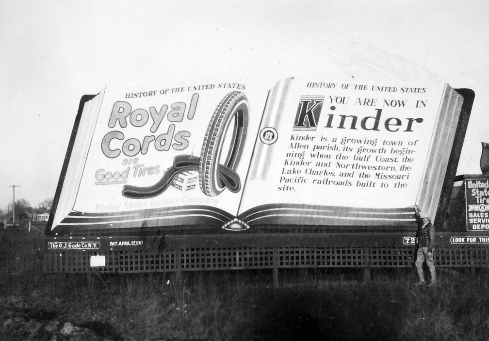 Ortseingang von Kinder, Louisiana. Auch dort war ein Büro eingerichtet.