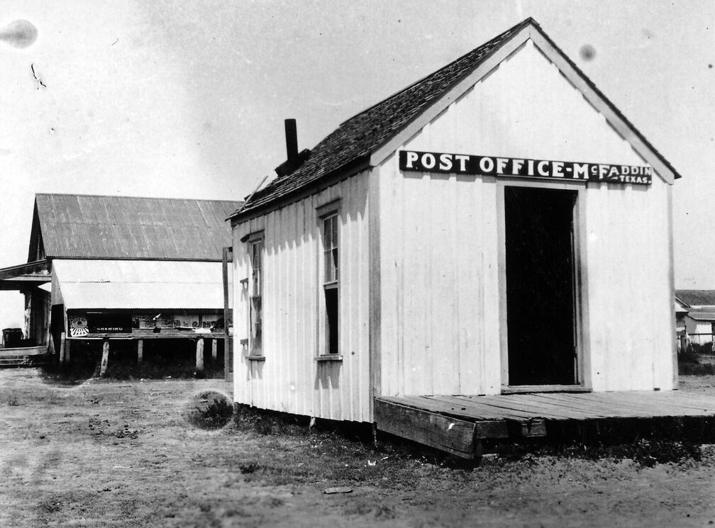 Postamt von McFaddin, Texas. Heute noch ein winziger Ort