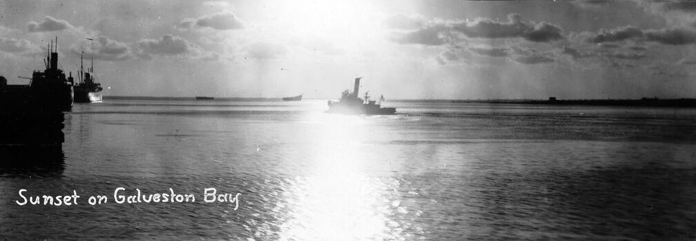 Sonnenuntergang über der Galvestonbucht.